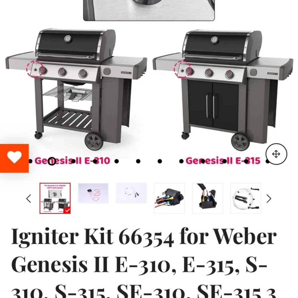 Weber Genesis II E-310 Gas Grill ignitor
